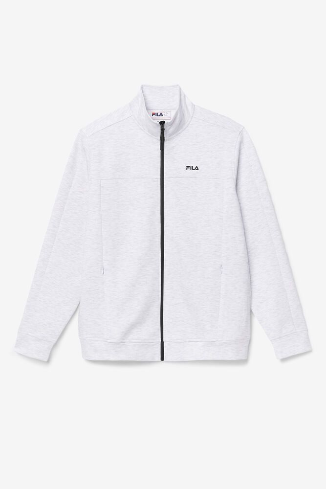 Fila Jacket Gonal Zip Mens White - India UCI-062841